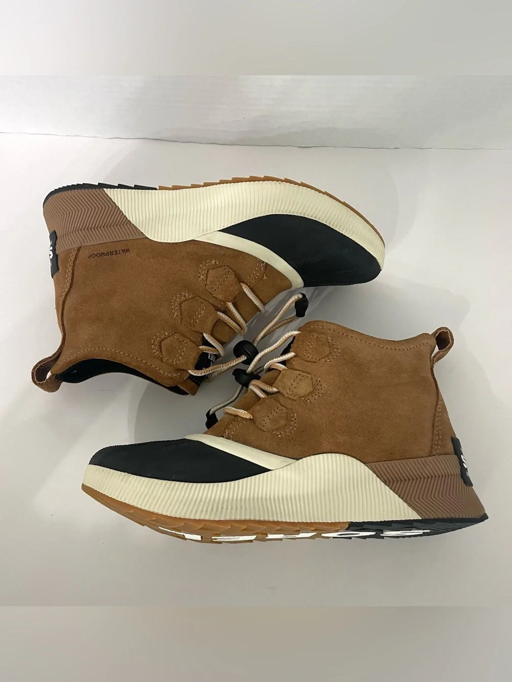 Kids Sorel Out N About Duck Boots Brown Black Cream Sz 4 Waterproof Outdoor
